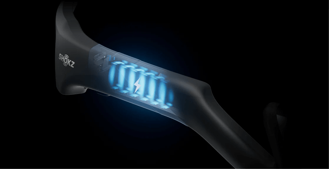 comprehensive illustration of the battery in the Shokz Roadwave 